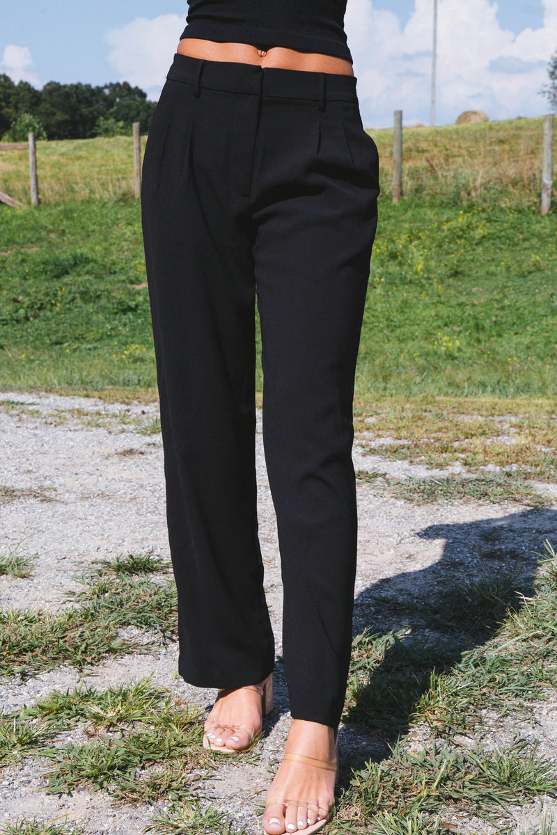 Annabelle Wide Leg Dress Pants, Black