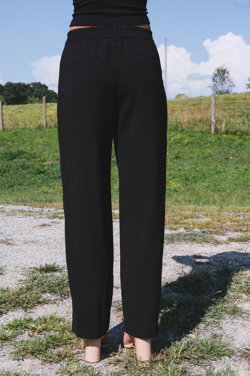 Annabelle Wide Leg Dress Pants, Black