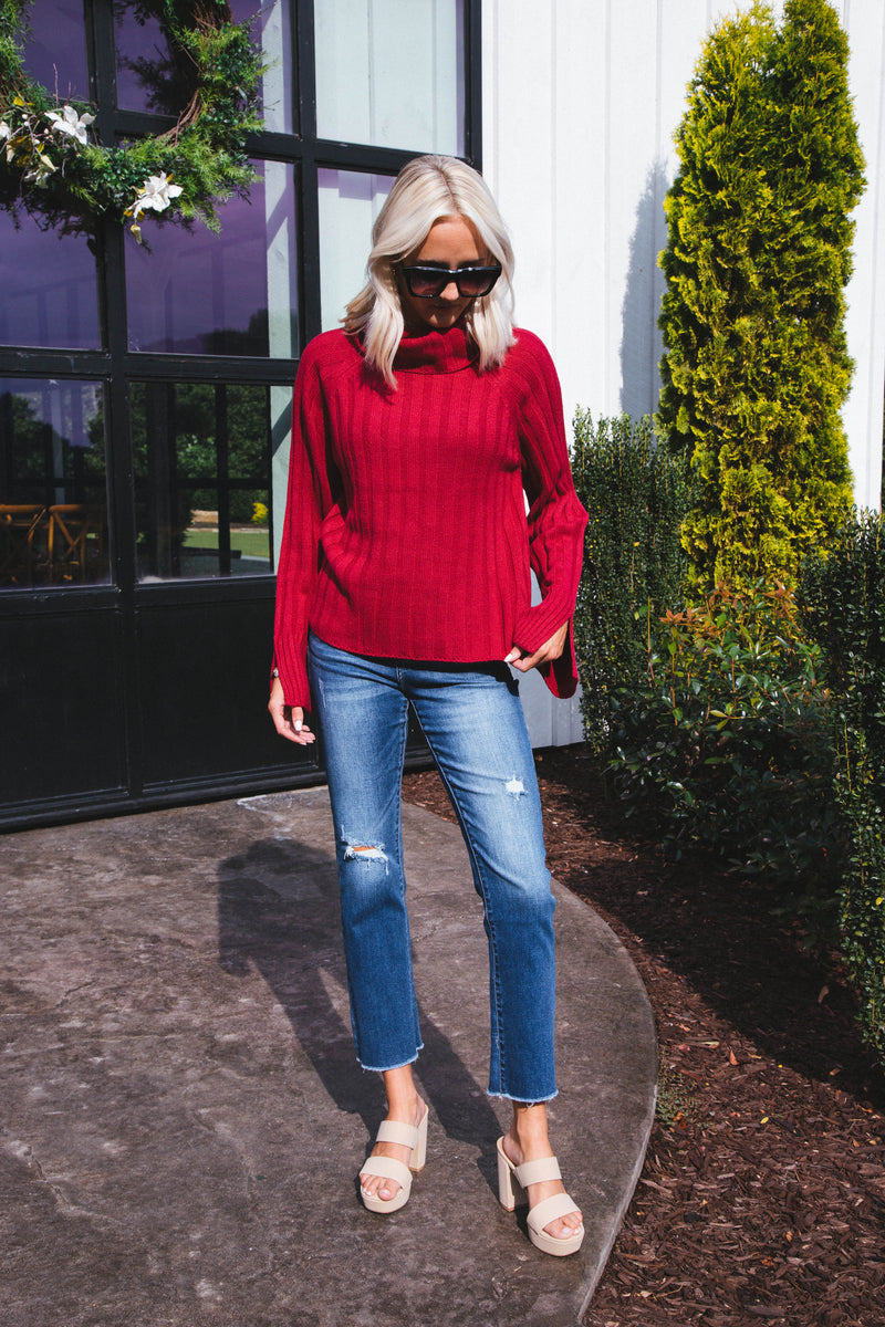 Cold Outside Cowl Neck Sweater, Cranberry | Sanctuary