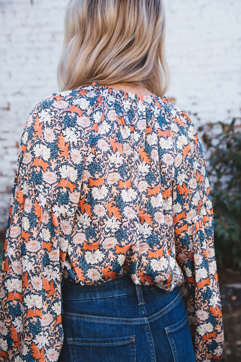 Aurelia Printed Blouse, Rust