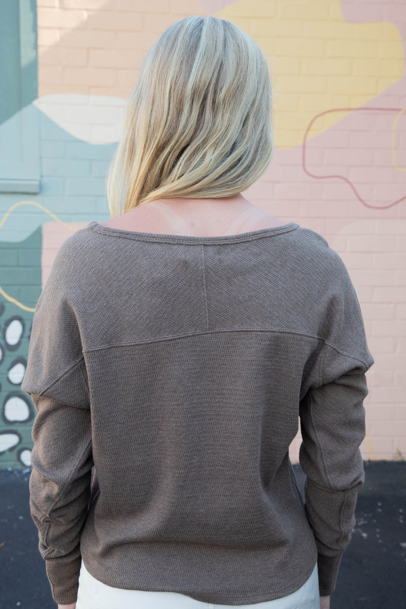 Jess Boat Neck Top, Coco Brown Heather | Free People