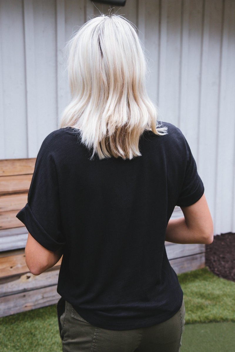 All Day Tie Tee, Black | Sanctuary
