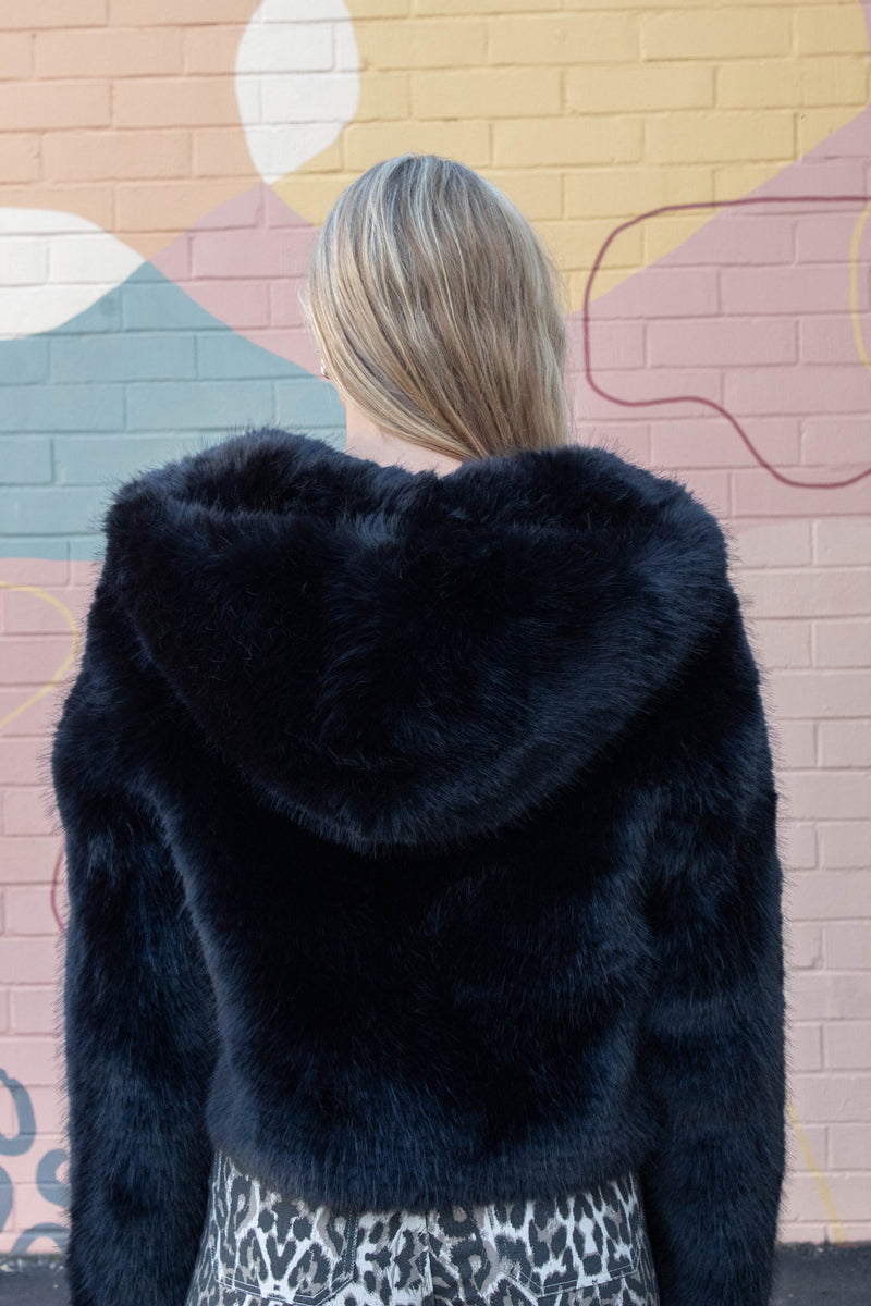 Louder Please Fur Jacket, Black | Free People