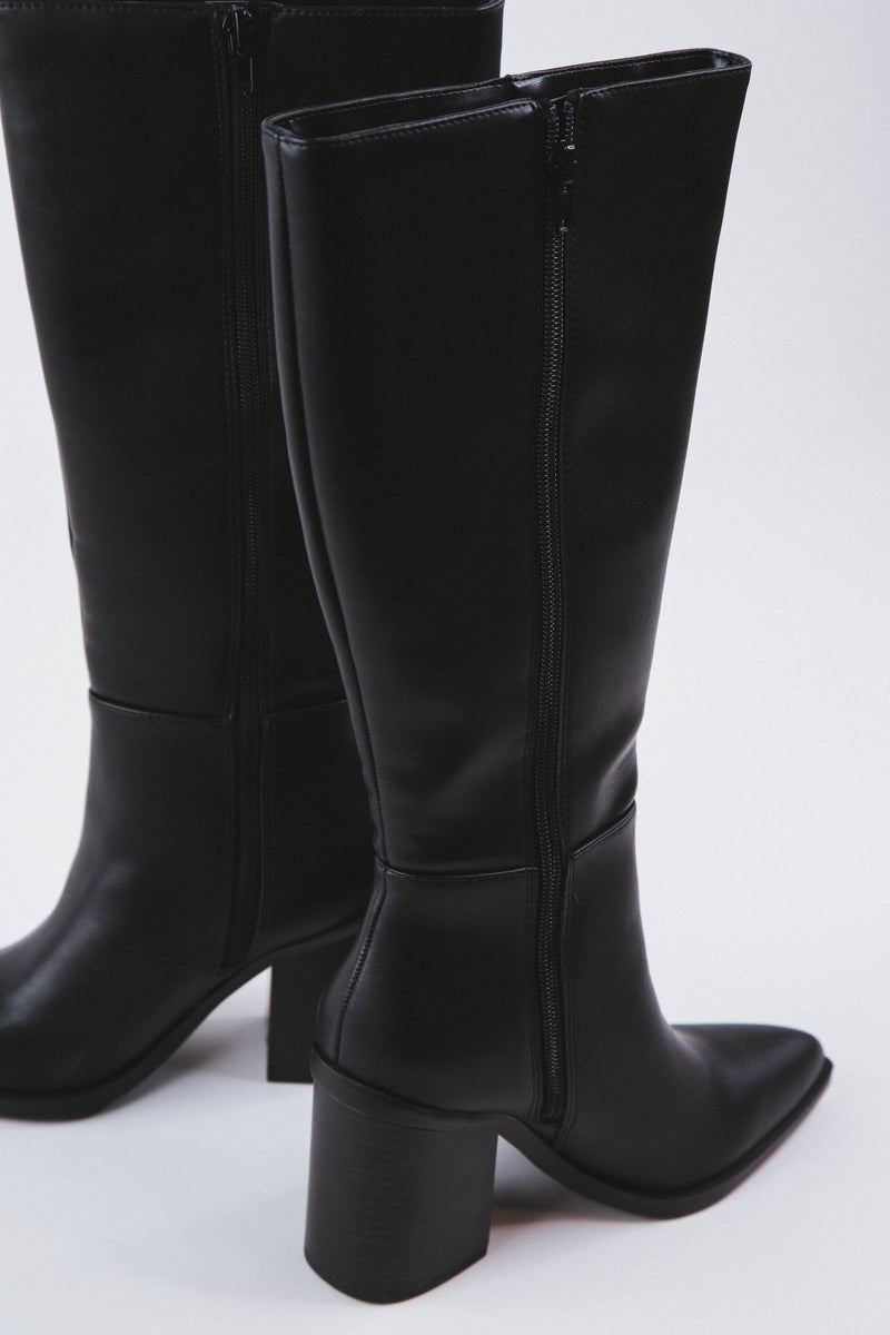 Vapor Tall Dress Boot, Black PU