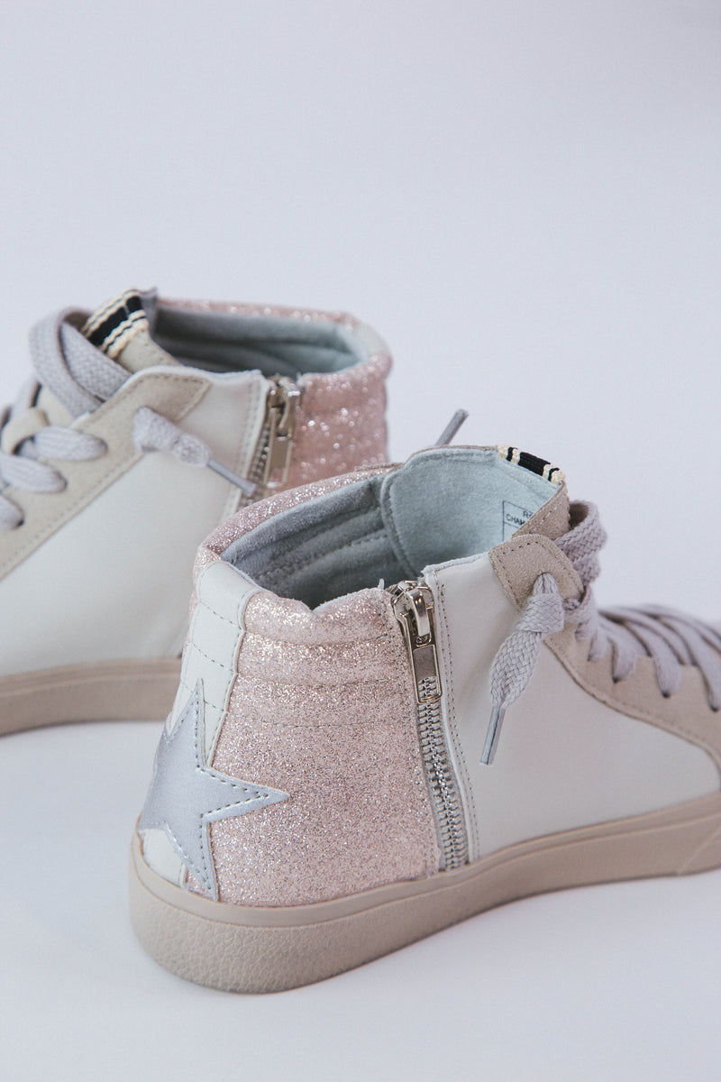 Rooney High Top Star Sneaker, Champagne Glitter | ShuShop