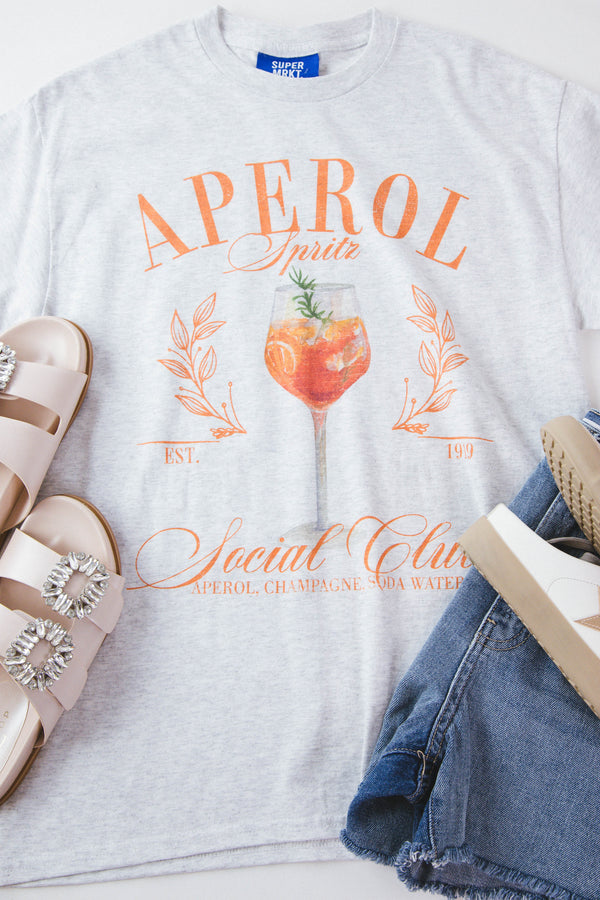 Aperol Spritz Social Club Graphic Tee, Ash