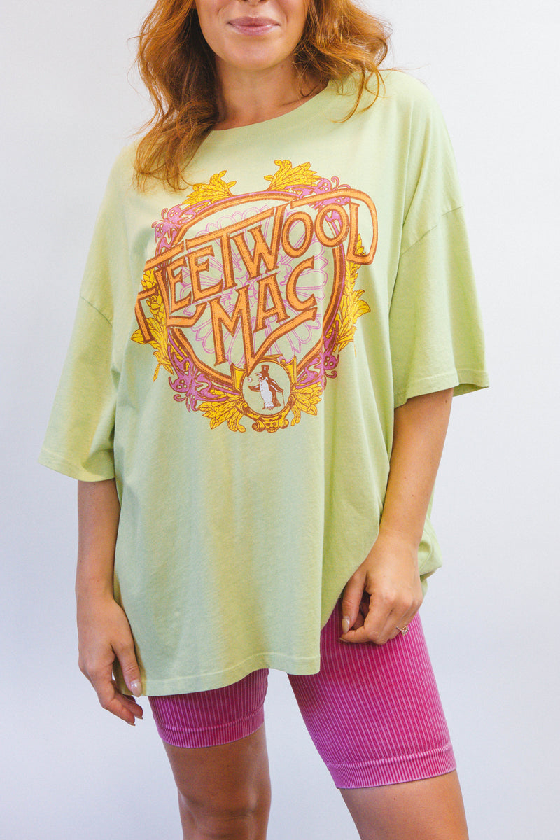Fleetwood Mac Flower Crest Graphic Tee, Lily Green  | DayDreamer