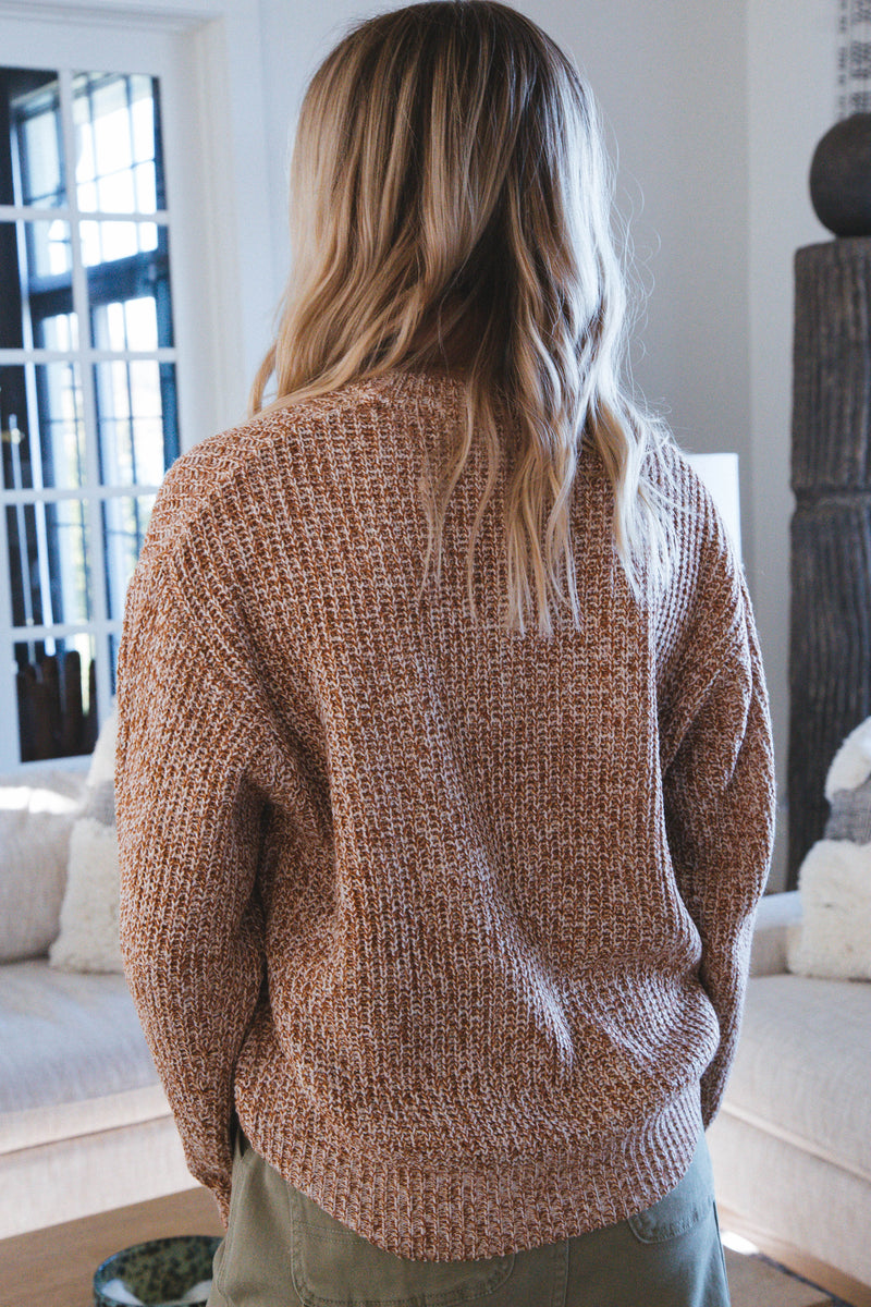 Justine Marled Sweater, Marled Brown | Velvet Heart