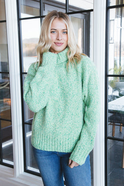 Tillie Turtleneck Sweater, Marled Green | Velvet Heart