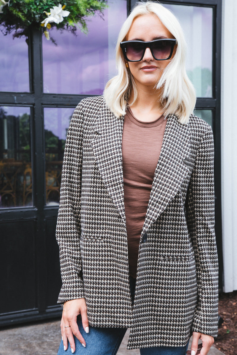 City Blazer, Vanilla Houndstooth | Sanctuary