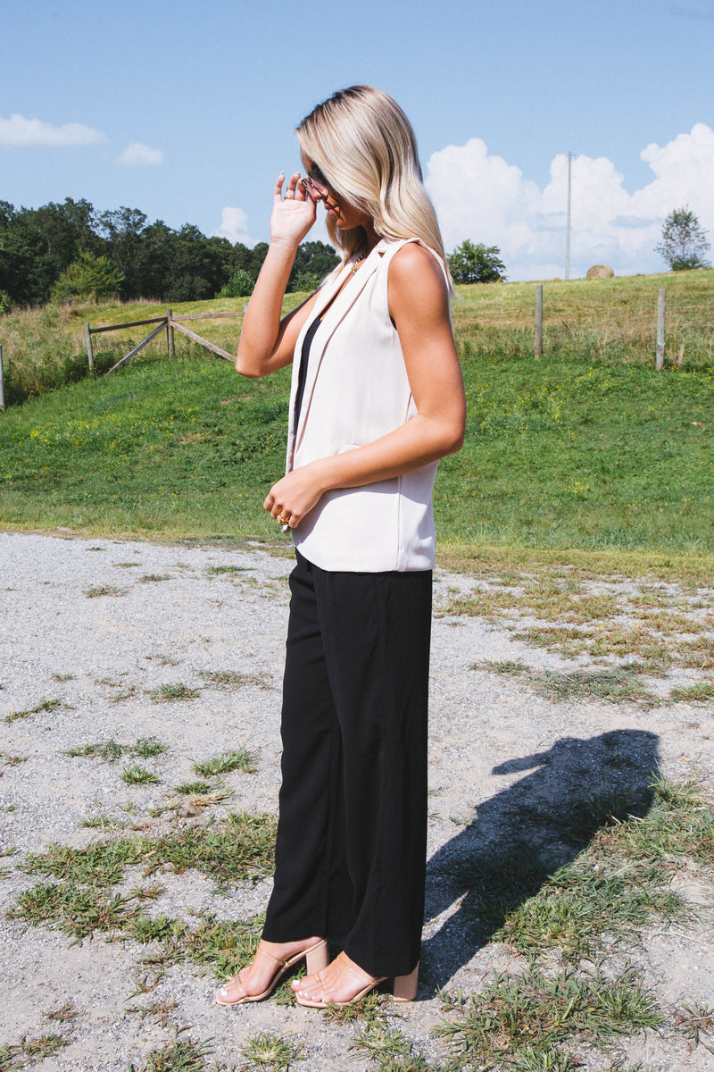 Annabelle Wide Leg Dress Pants, Black