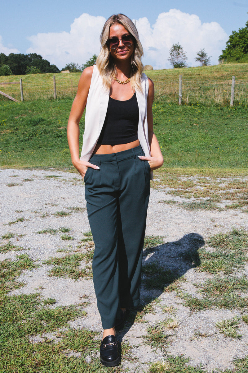 Annabelle Wide Leg Dress Pants, Hunter