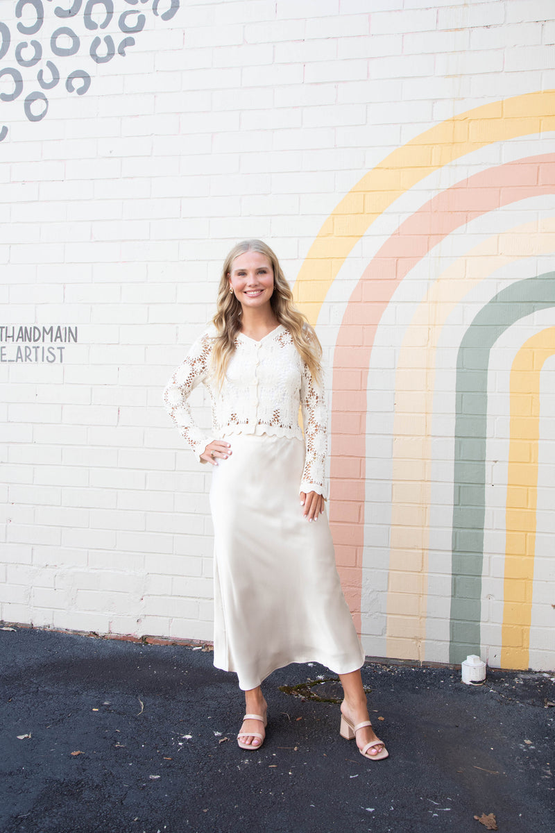 Brinley Satin Maxi Skirt, Alpaca