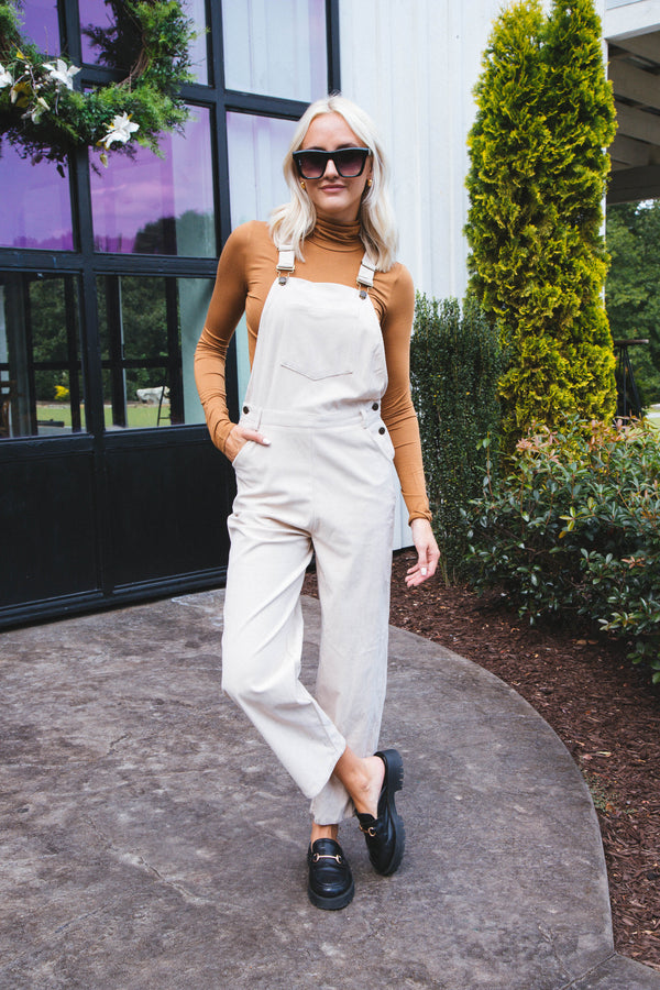 Nomad Corduroy Overalls, Cream |  Sadie & Sage