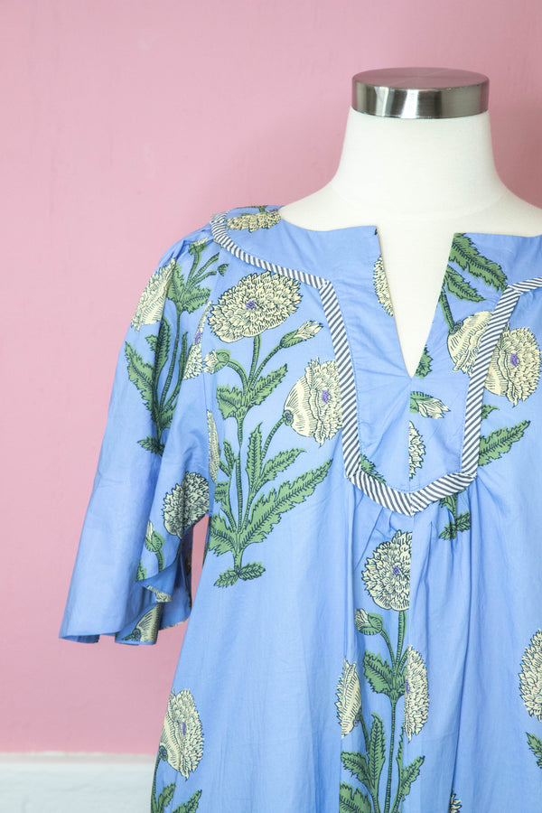 Kassidy Floral Tunic Dress, Periwinkle Mix | Plus Size