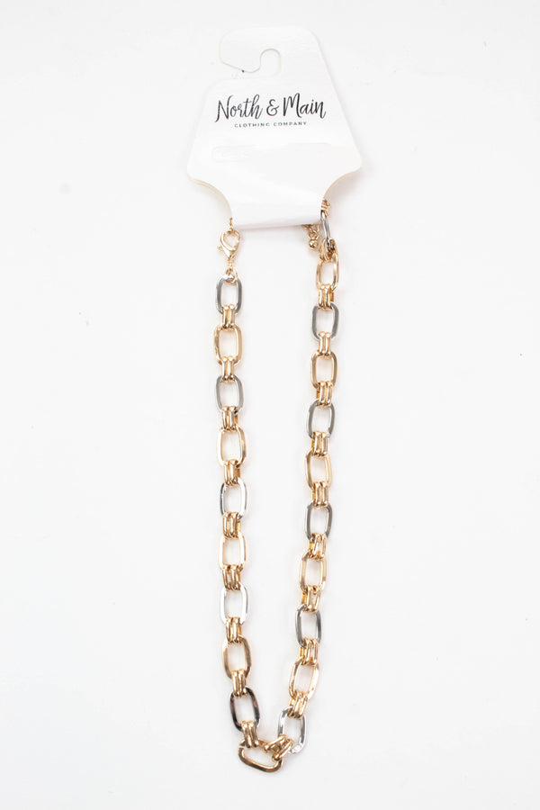 Lexi Interlocking Chain Necklace, Gold/Silver
