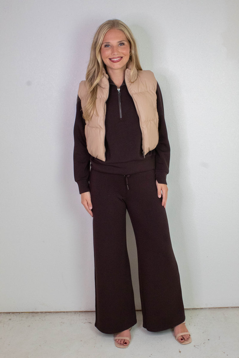 Airessentials Wide Leg Pant, Truffle Brown | SPANX