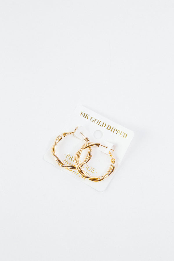 Amari Twisted Hoop Earrings, Gold