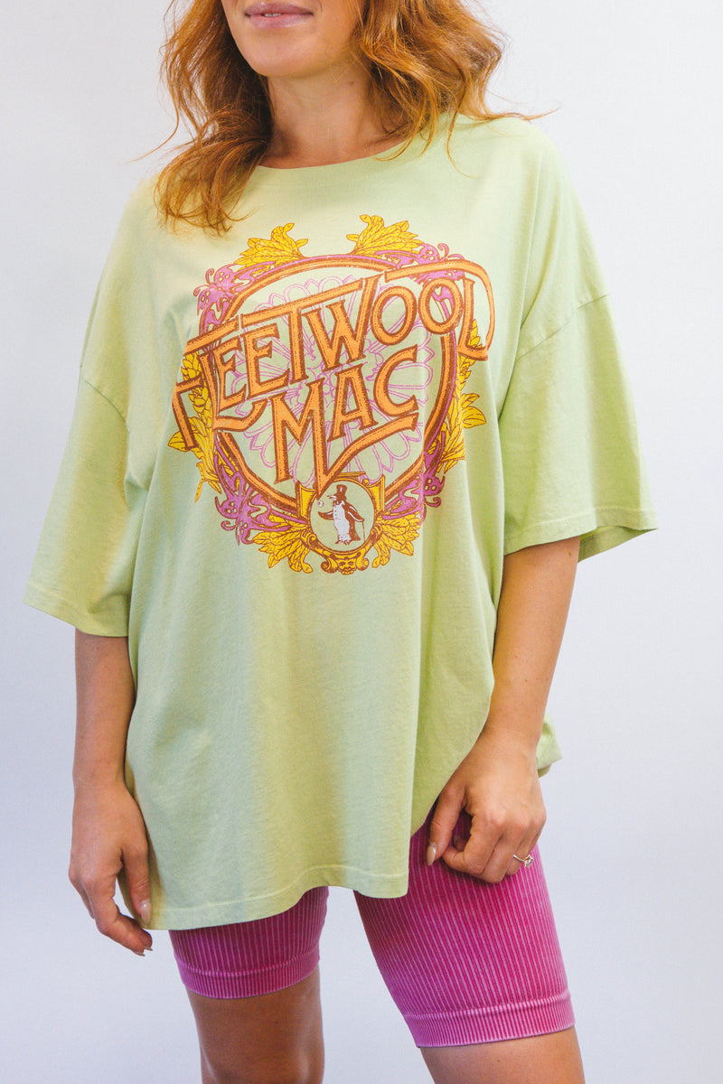 Fleetwood Mac Flower Crest Graphic Tee, Lily Green  | DayDreamer