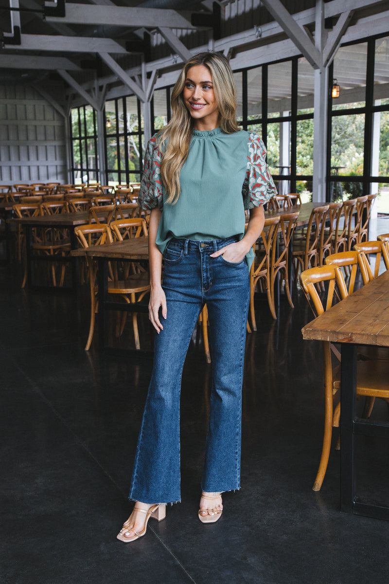 Jackie Embroidered Top, Artichoke