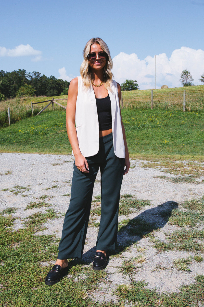 Annabelle Wide Leg Dress Pants, Hunter