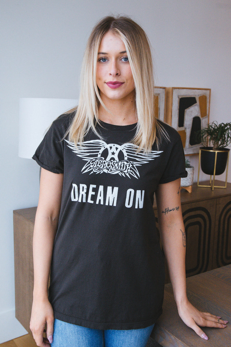 Aerosmith Dream On Graphic Tee, Vintage Black | Recycled Karma