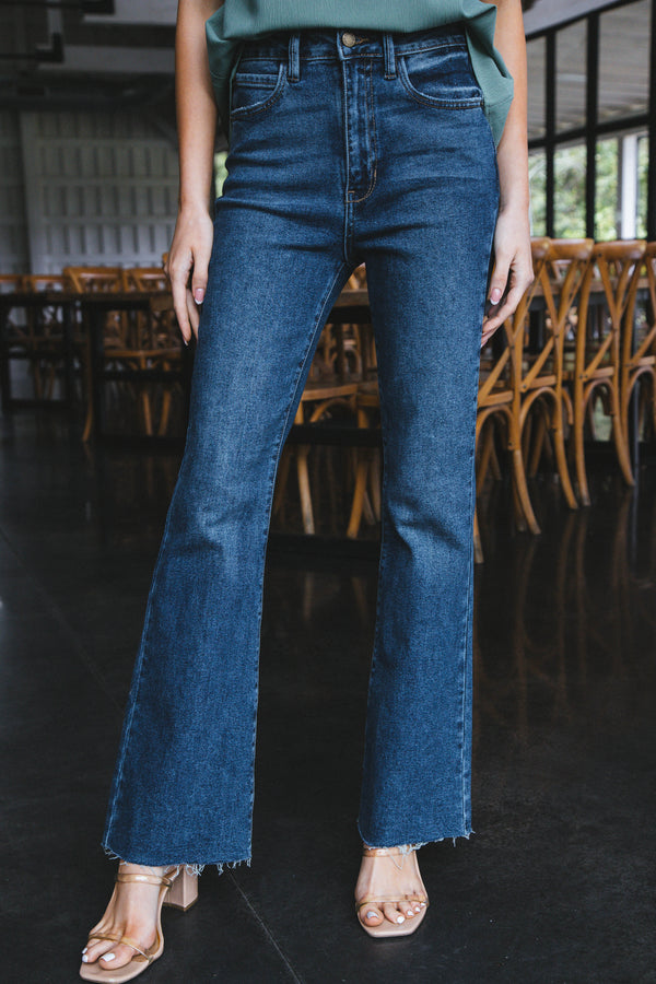 Liana Vintage Skinny Flare, Dark Denim