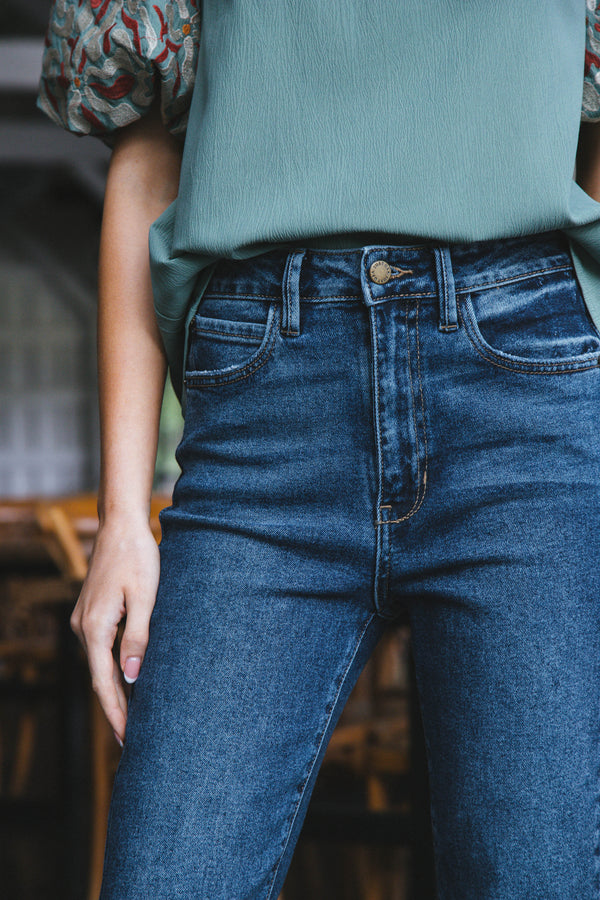 Liana Vintage Skinny Flare, Dark Denim