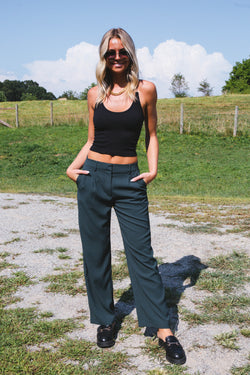 Annabelle Wide Leg Dress Pants, Hunter