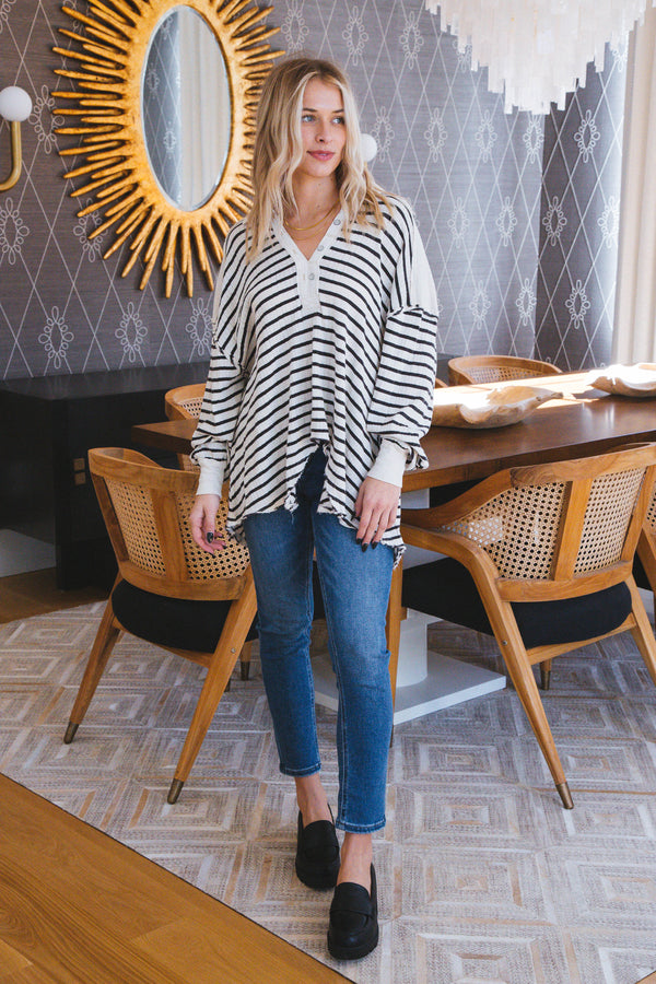 All For You Striped Polo, Cream Combo | Free People