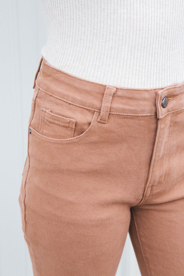 Corsica High Rise Straight Jeans, Mocha
