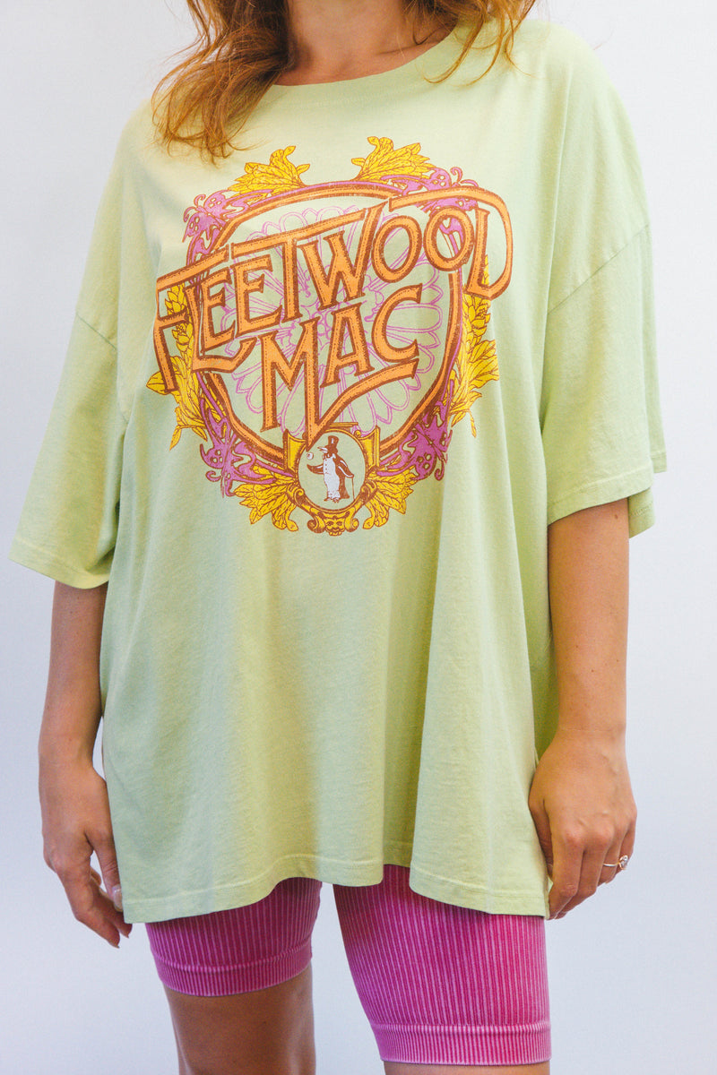 Fleetwood Mac Flower Crest Graphic Tee, Lily Green  | DayDreamer