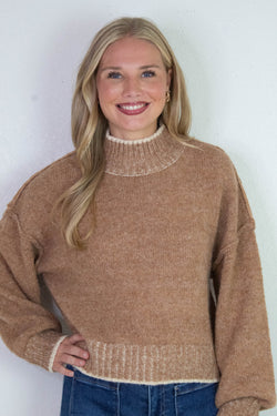 Alice Trim Detail Sweater, Mocha