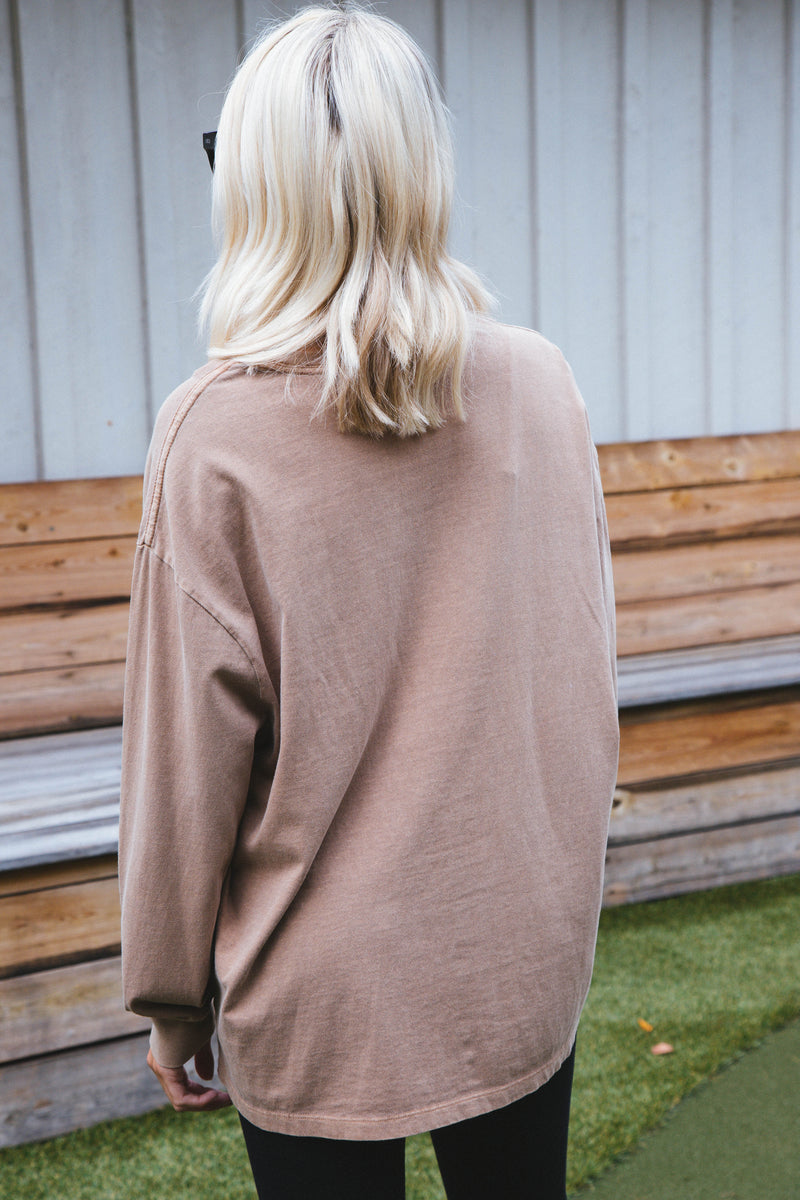 Orla Oversized Tee, Pale Brown