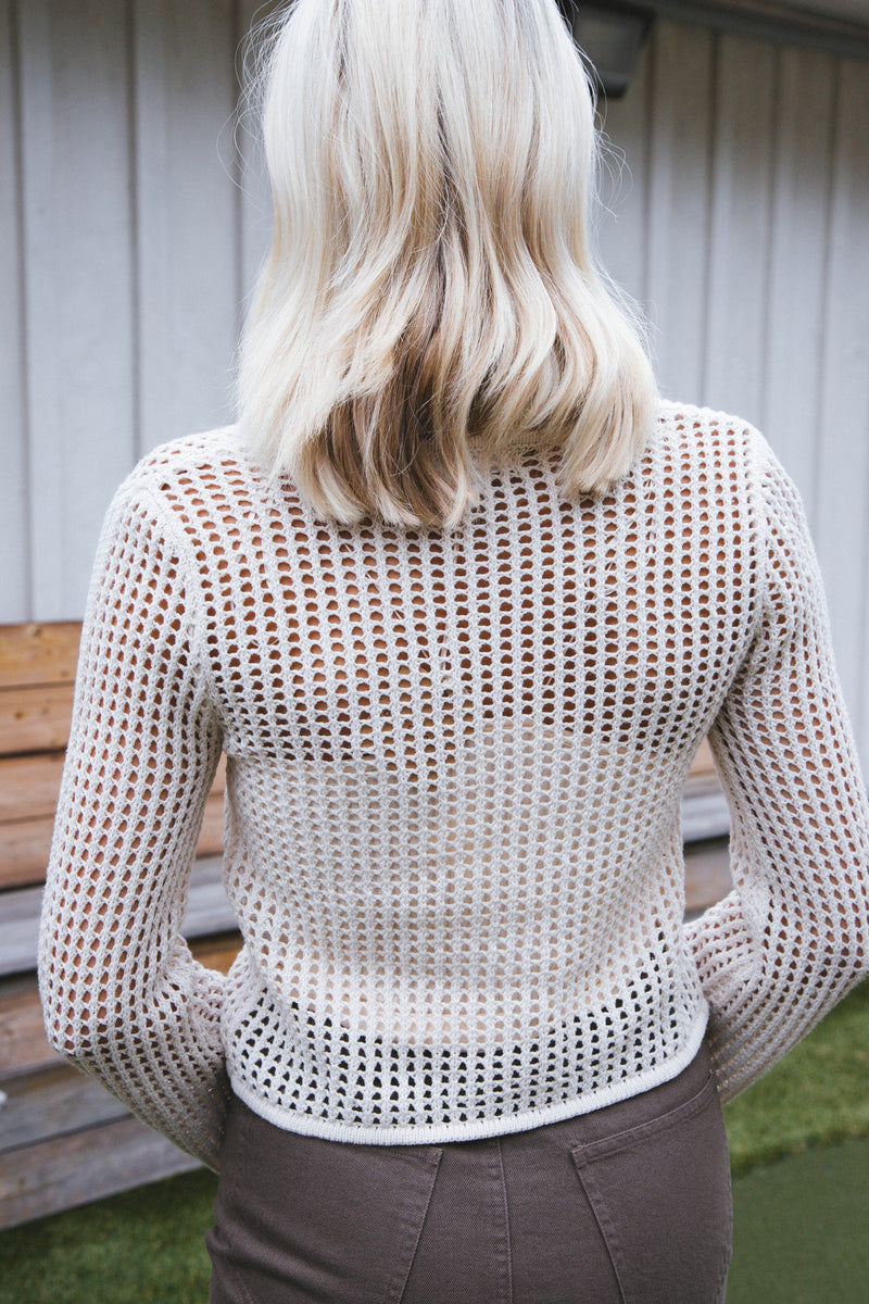 Sincerely Me Crochet Cardigan, Oatmeal