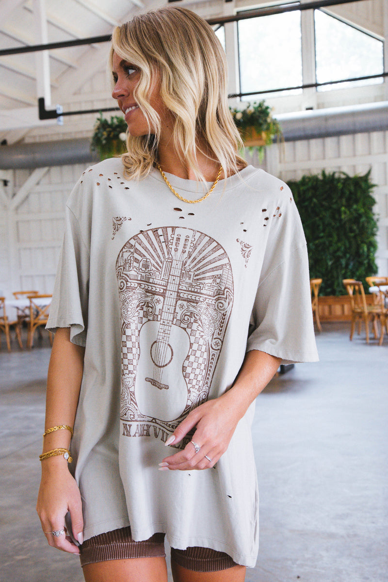 Nashville Vintage Graphic Tee, Khaki