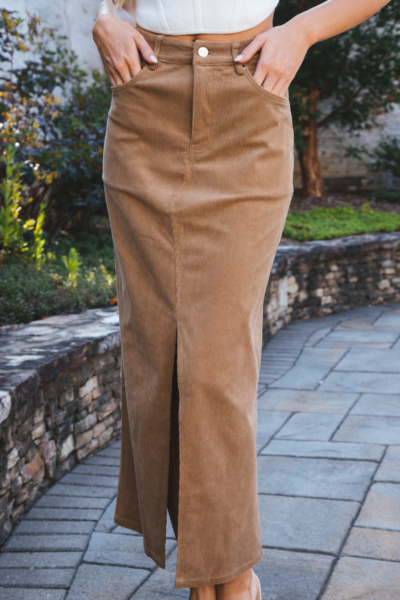Catch me Corduroy Skirt, Mocha