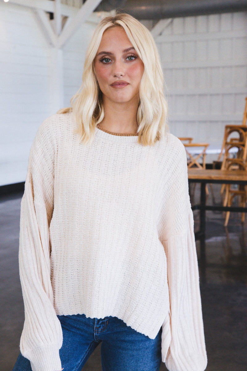 Good Move Pullover Sweater, Cream