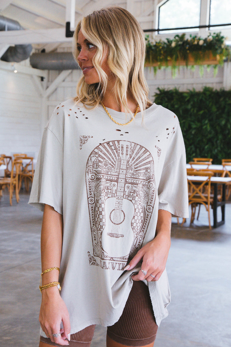 Nashville Vintage Graphic Tee, Khaki