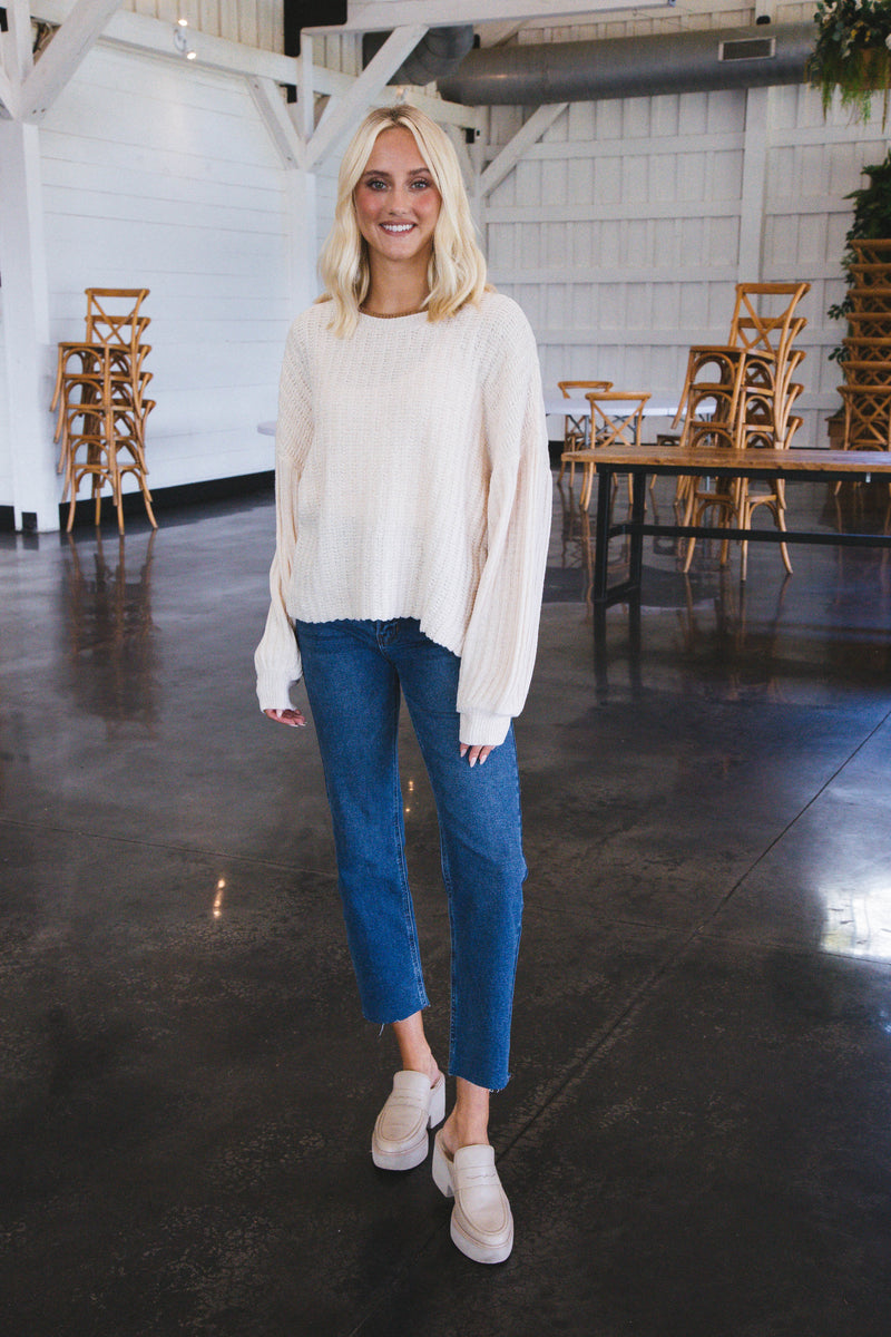 Good Move Pullover Sweater, Cream