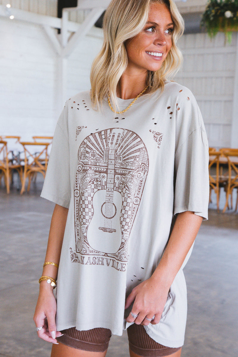 Nashville Vintage Graphic Tee, Khaki