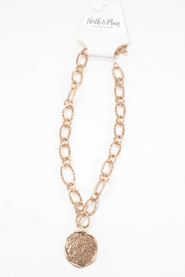 Reyna Coin Charm Chain Necklace, Gold
