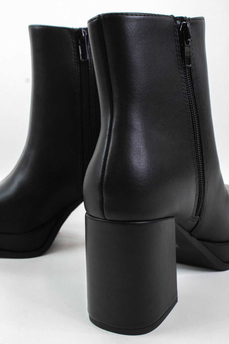 Graham Platform Dress Boot, Black PU