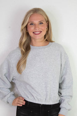 Hazel Bubble Hem Sweatshirt, Heather Gray