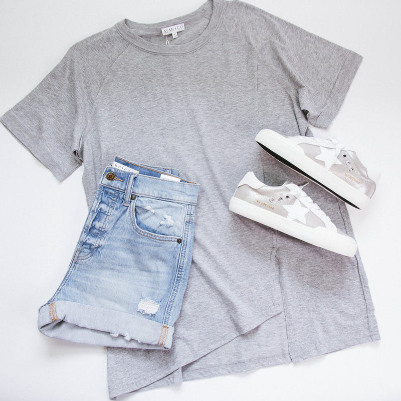 Oversized Crew Neck, Heather Grey