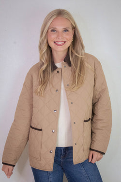 Cleo Quilted Puffer Work Jacket, Khaki