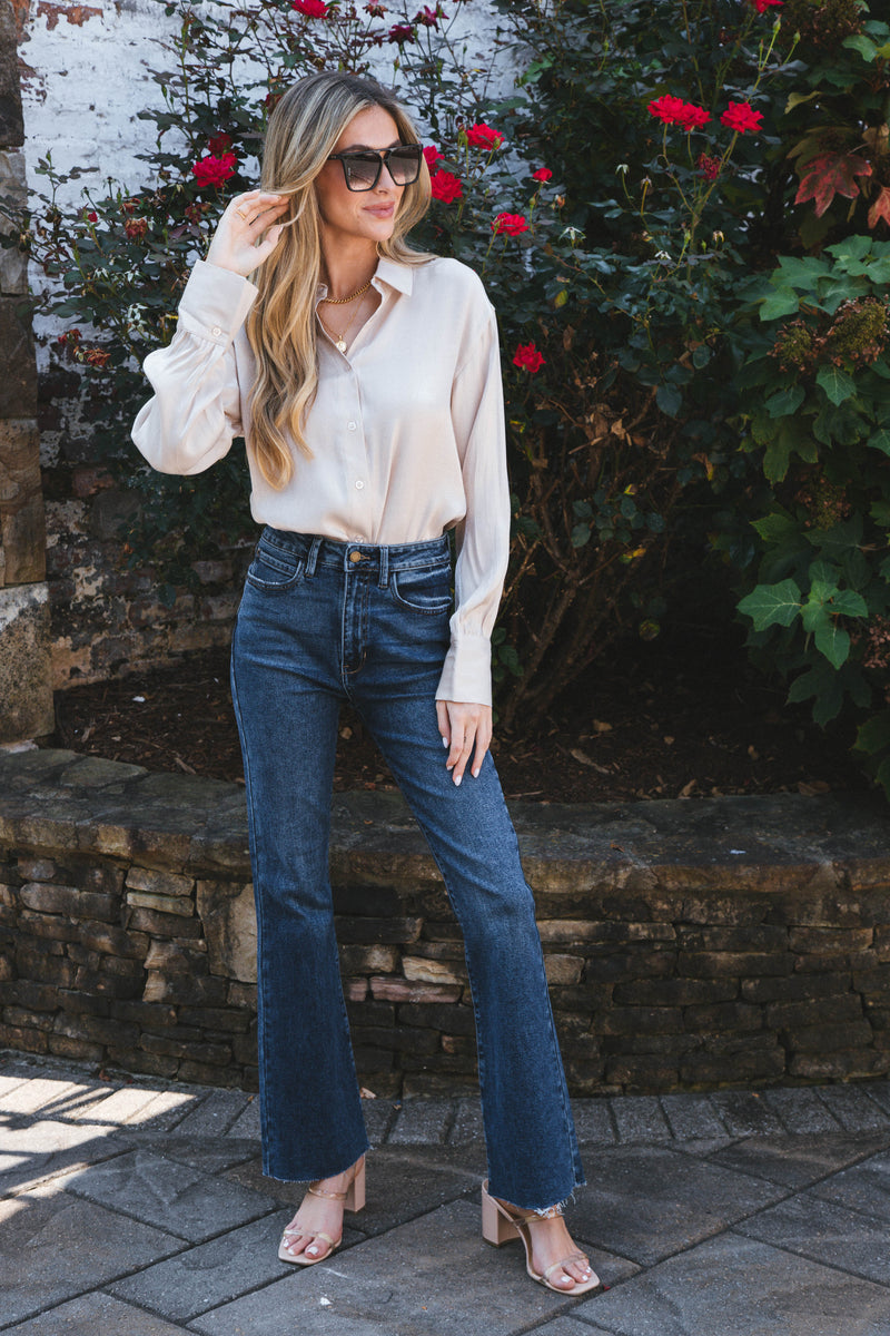 Liana Vintage Skinny Flare, Dark Denim