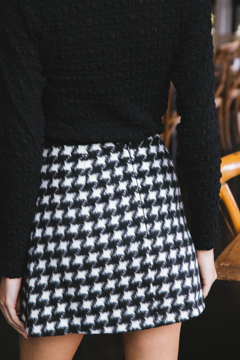 Westend Mini Skirt, Brushed Houndstooth | Sanctuary