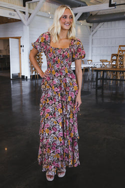 Frenzy Floral Maxi Dress, Brown