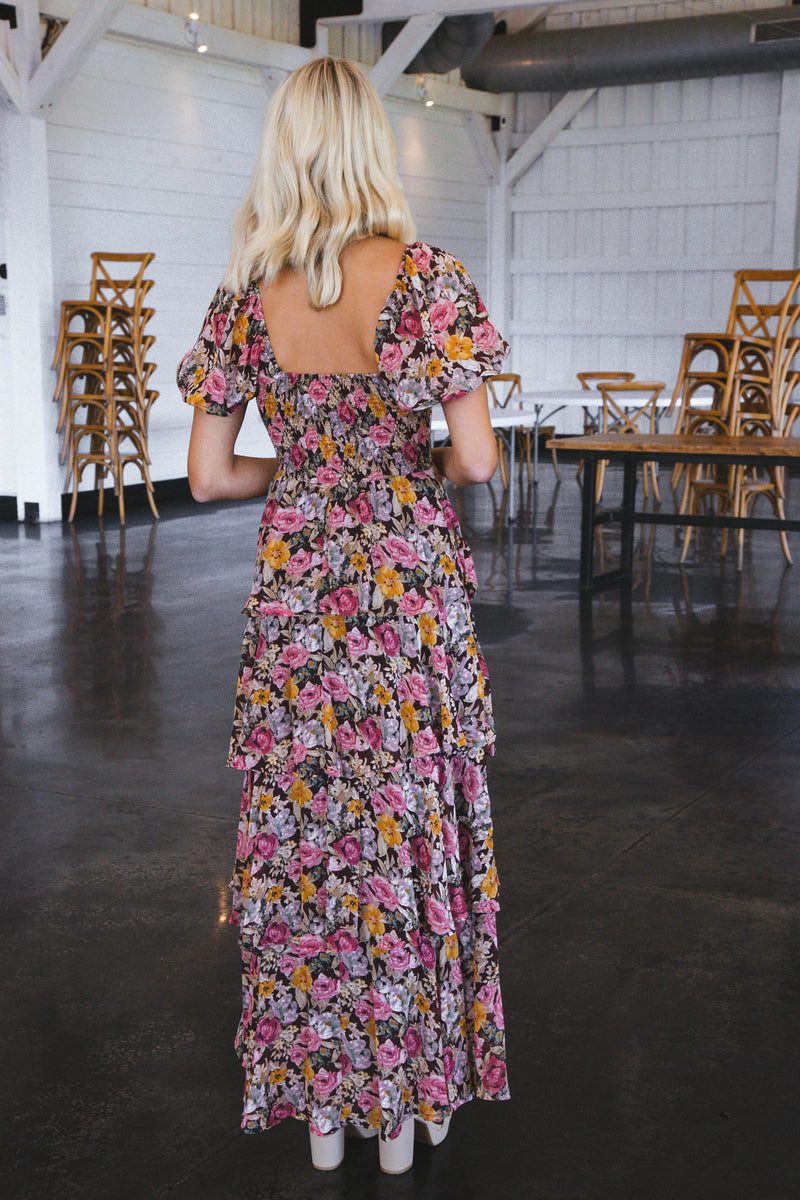 Frenzy Floral Maxi Dress, Brown